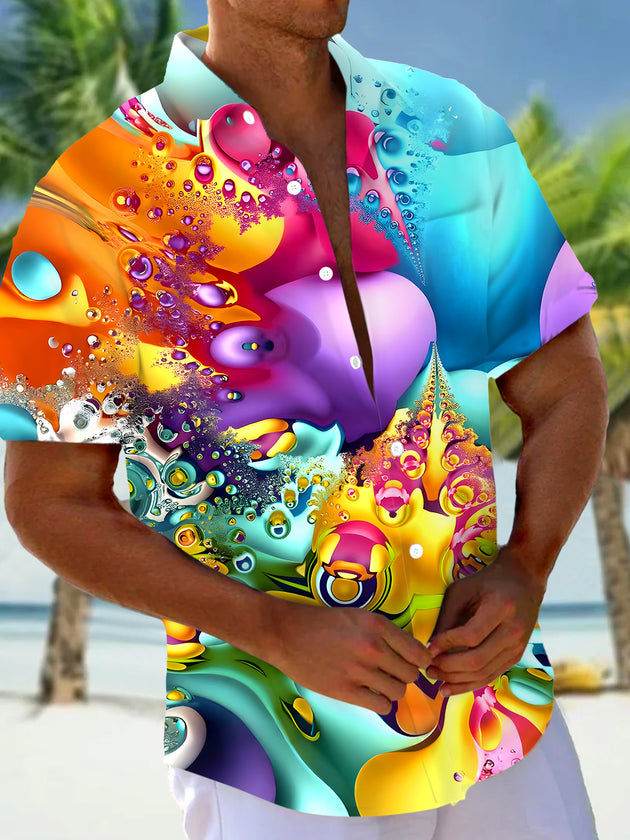 men's abstract print shirt front view