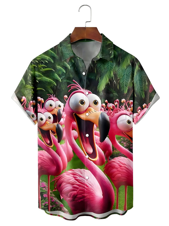 men's Hawaiian shirt front view tropical beach vacation