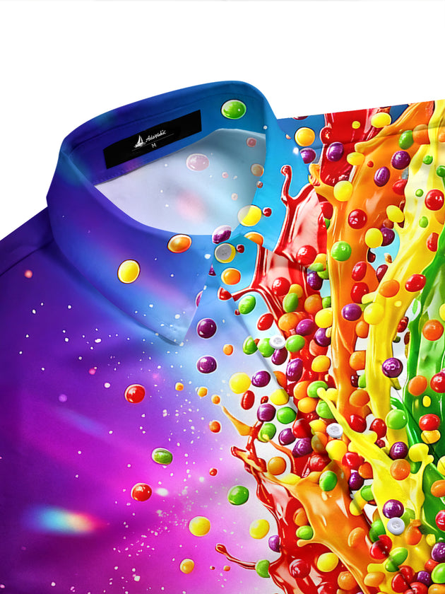 Colorful Candy Men's Pocket Short Sleeve Shirts