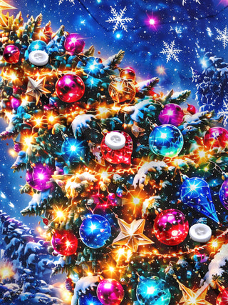 Adaychic Men's Christmas Tree With Ornaments And Gifts Print Long Sleeve Shirt with Chest Pocket