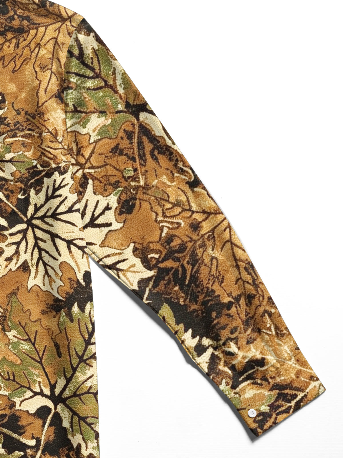 Adaychic Men's Printed Maple Leaf Camouflage Print Long Sleeve Shirt with Chest Pocket