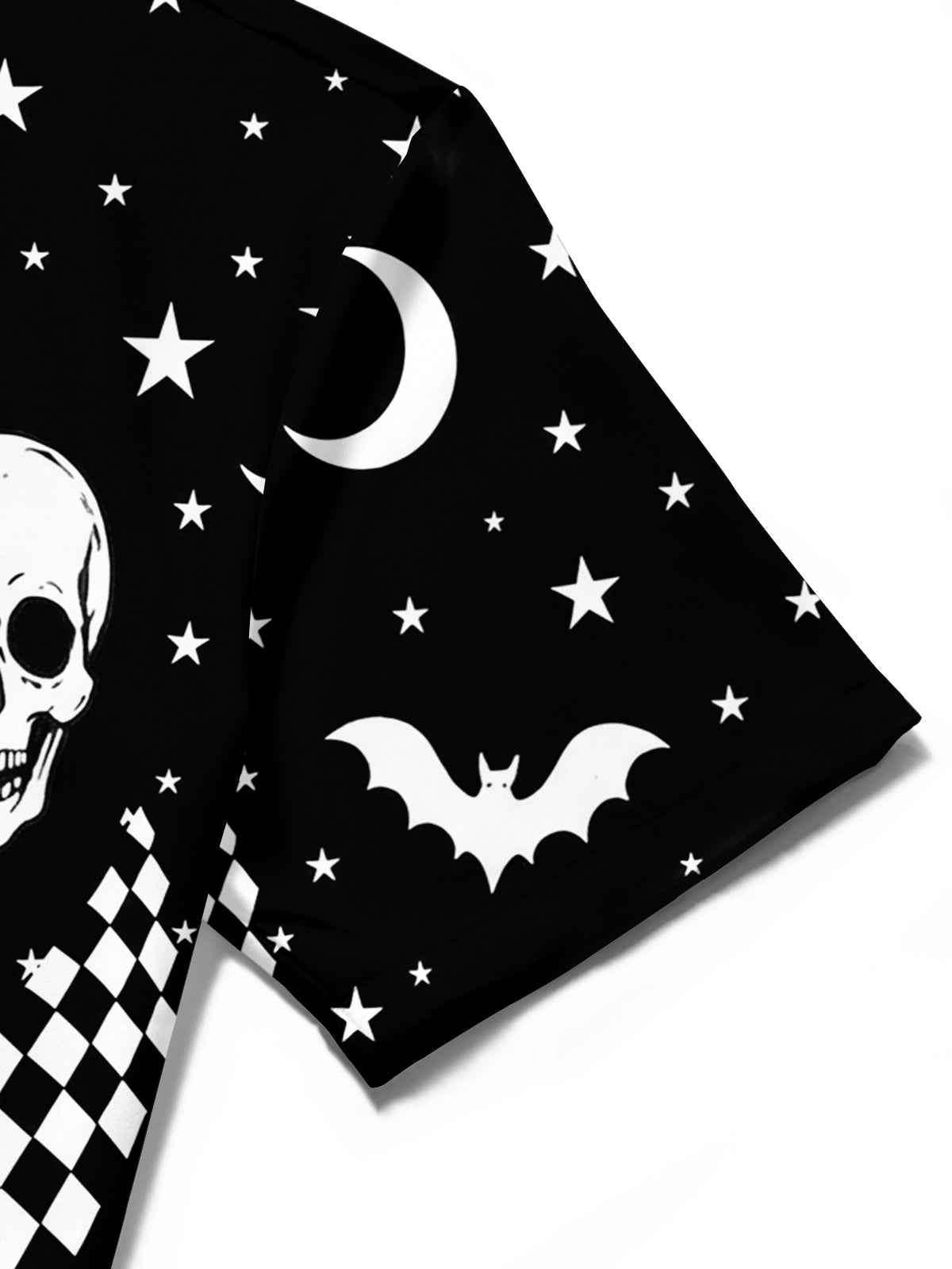 Adaychic Men's Graphic Halloween Skulls Print Short Sleeve Shirt with Chest Pocket