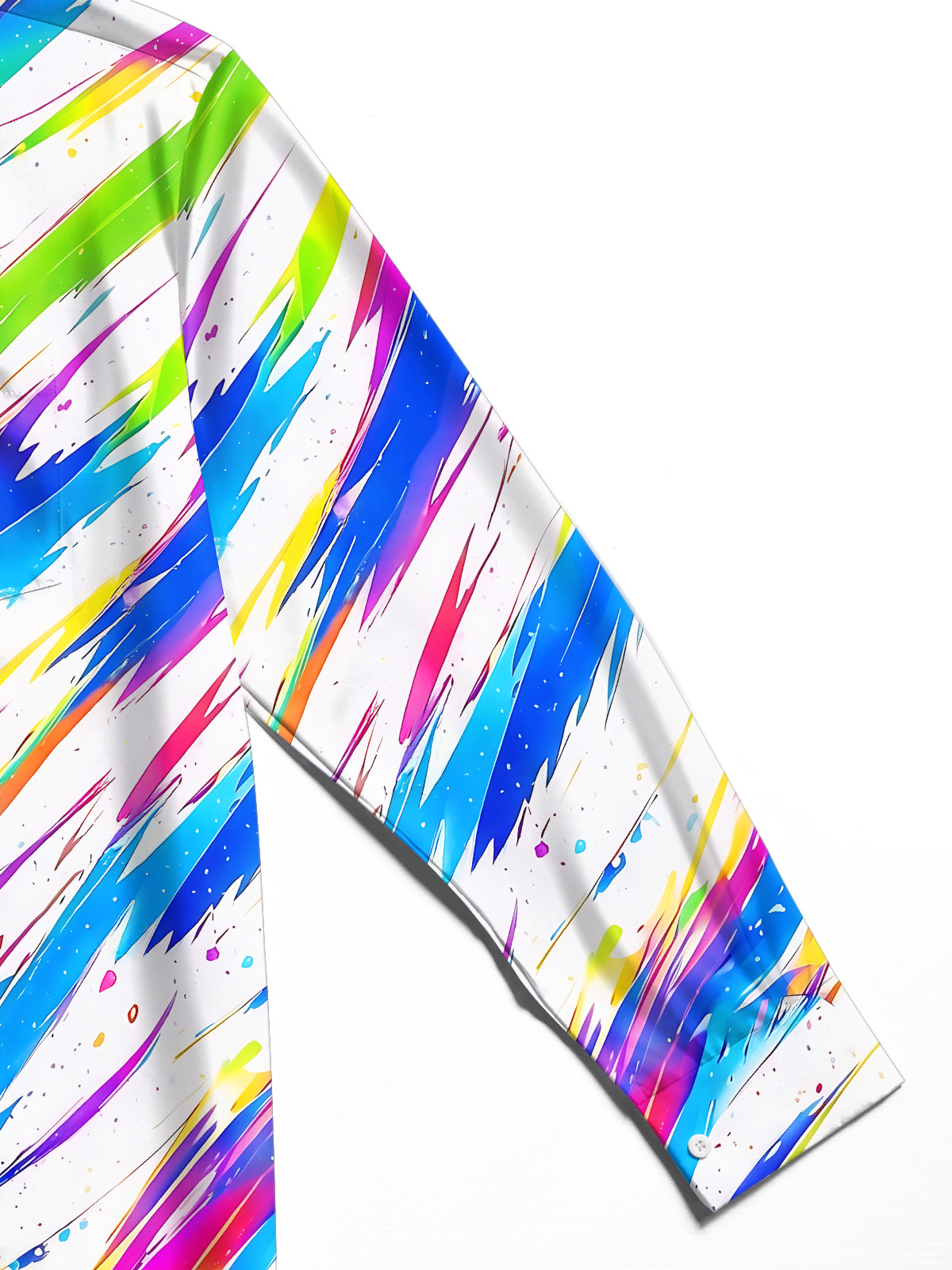 Adaychic Men's Tie Dye Rainbow Paint Splatter Print Long Sleeve Shirt with Chest Pocket