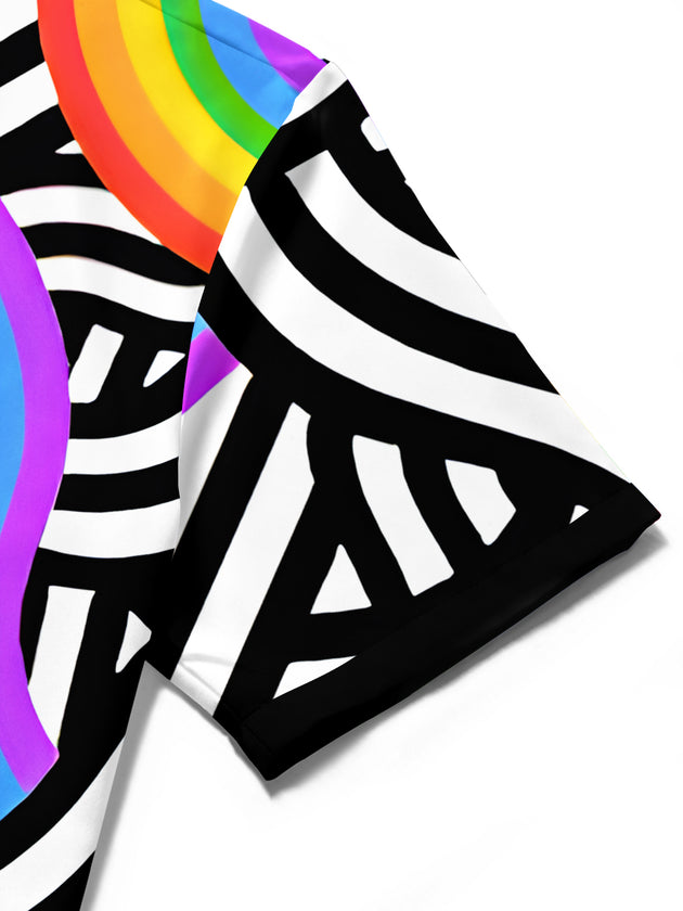 Geometry Pride Month Men's Pocket Short Sleeve Shirts