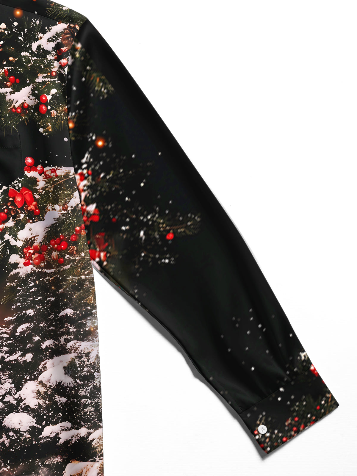 Adaychic Men's Long Sleeve Shirt - Christmas Winter Reindeer And Snowy Cabin Scene Print with Chest Pocket