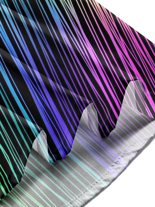 Adaychic Men's Striped Rainbow Vertical Stripes Print Long Sleeve Shirt with Chest Pocket
