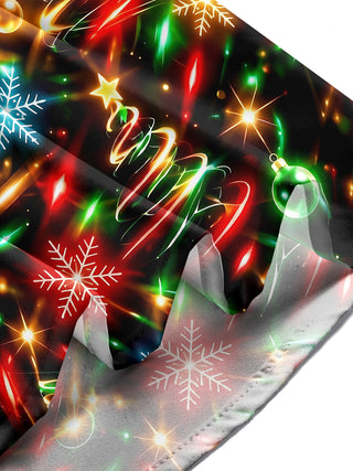 Adaychic Men's Printed Christmas Trees And Ornaments Print Long Sleeve Shirt with Chest Pocket