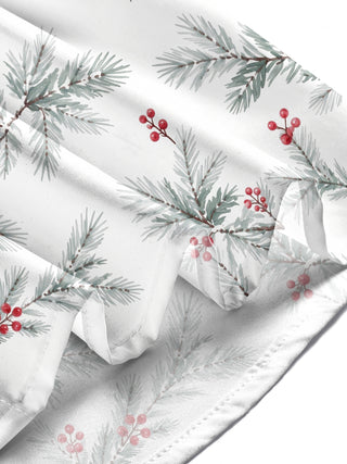 Adaychic Men's Christmas Parrots And Pine Cones Print Long Sleeve Shirt with Chest Pocket