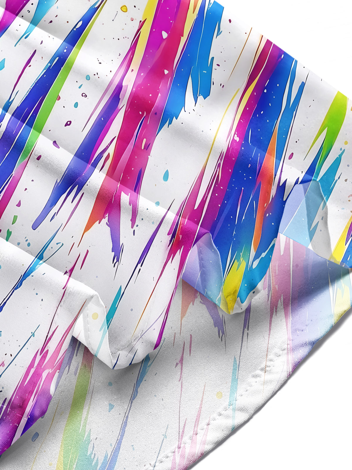 Adaychic Men's Tie Dye Rainbow Paint Splatter Print Long Sleeve Shirt with Chest Pocket