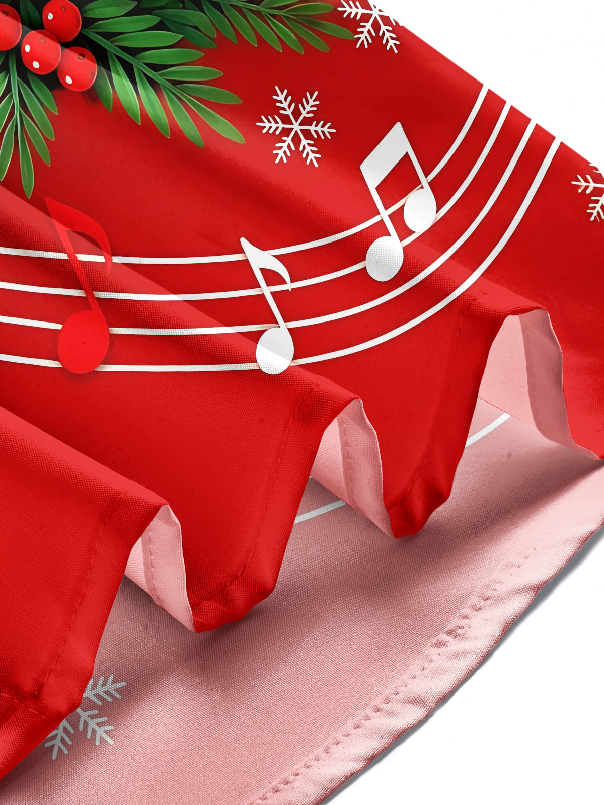 Adaychic Men's Long Sleeve Shirt - Christmas Piano Keyboard And Musical Notes Print with Chest Pocket