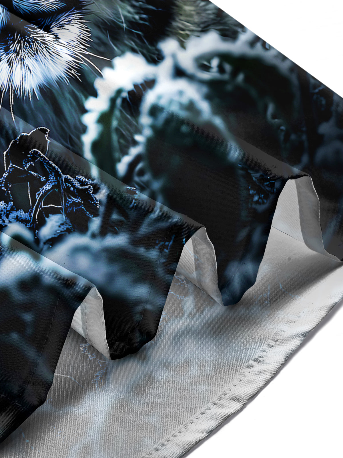 Adaychic Men's Printed Snow Leopard Face Print Long Sleeve Shirt with Chest Pocket
