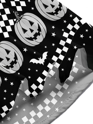 Adaychic Men's Graphic Halloween Skulls Print Short Sleeve Shirt with Chest Pocket