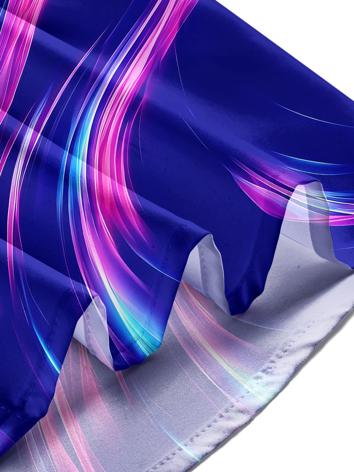 Adaychic Men's Patterned Abstract Wavy Light Streaks Print Long Sleeve Shirt with Chest Pocket