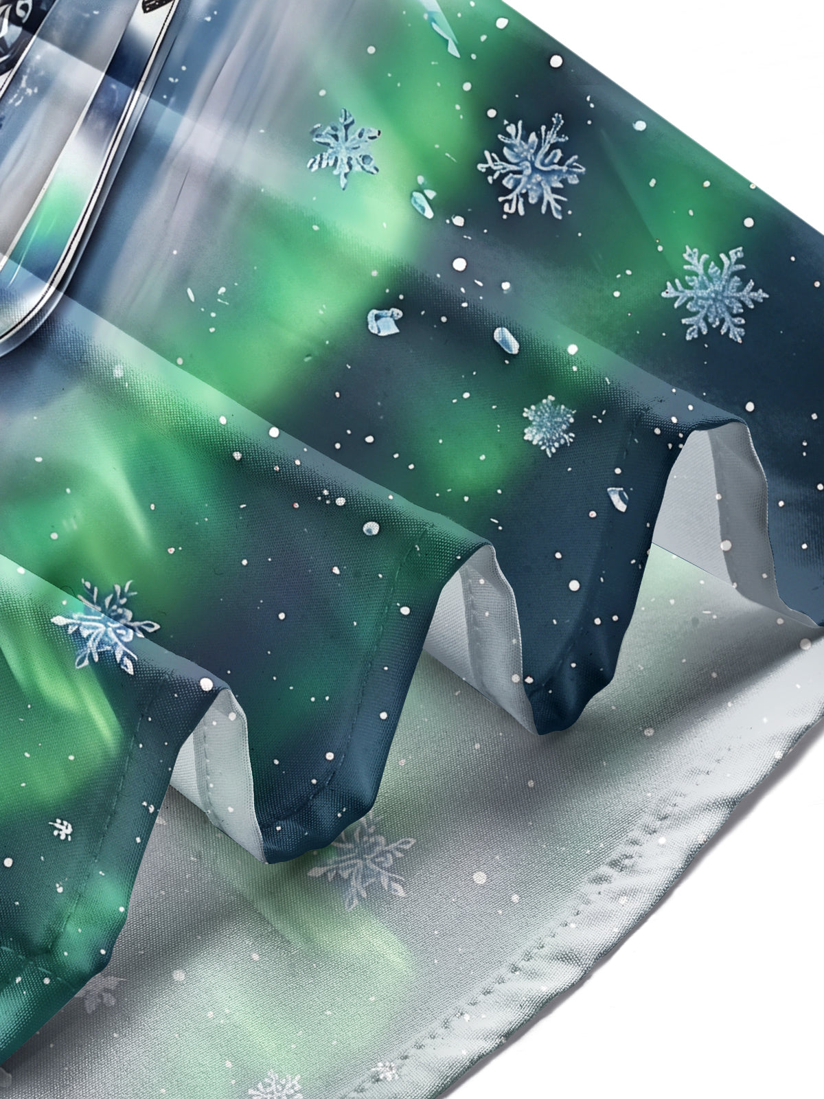 Adaychic Men's Skiing Person And Snowflakes Print Long Sleeve Shirt with Chest Pocket