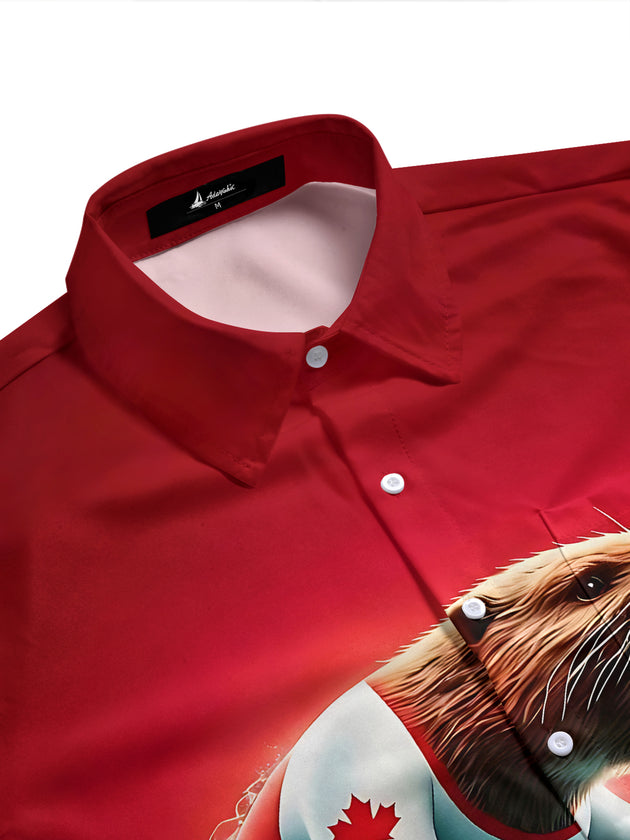 Beaver Boating Men's Pocket Short Sleeve Shirts