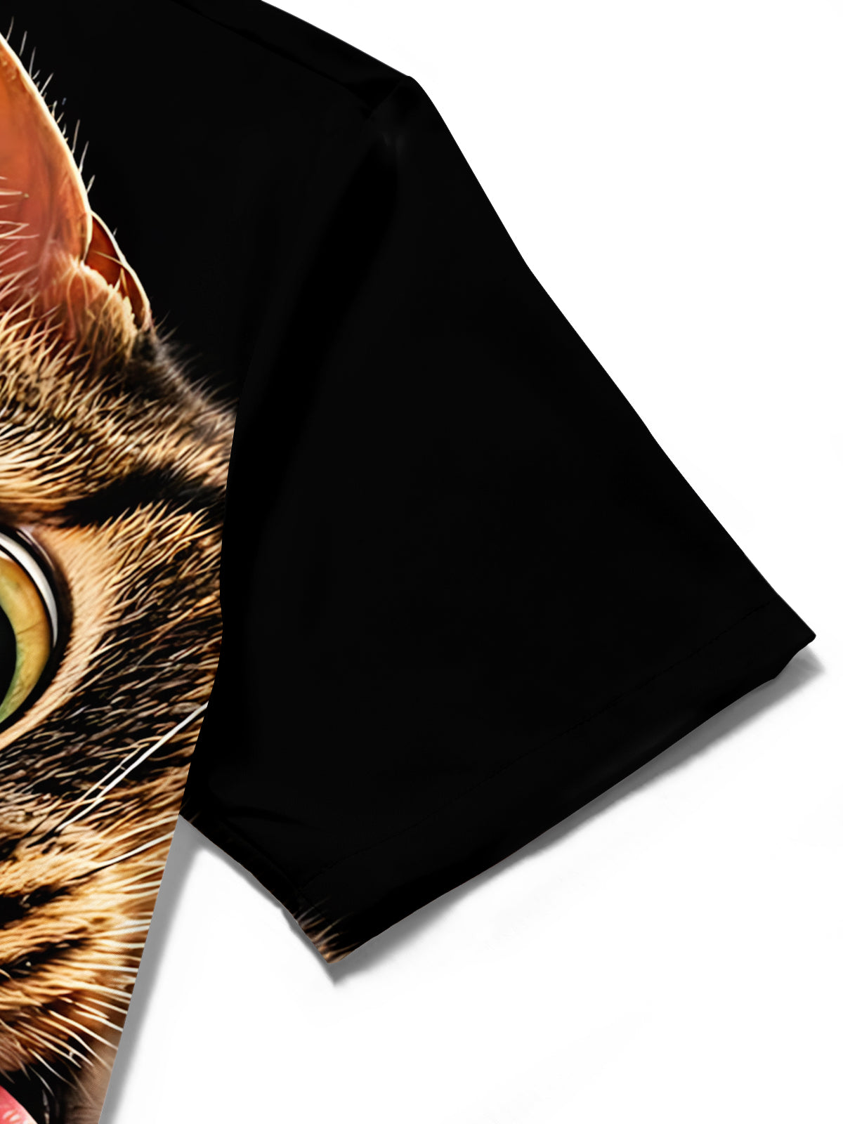 Adaychic Men's Graphic 3D Cat Print Tabby Cat Face Print Short Sleeve Shirt with Chest Pocket