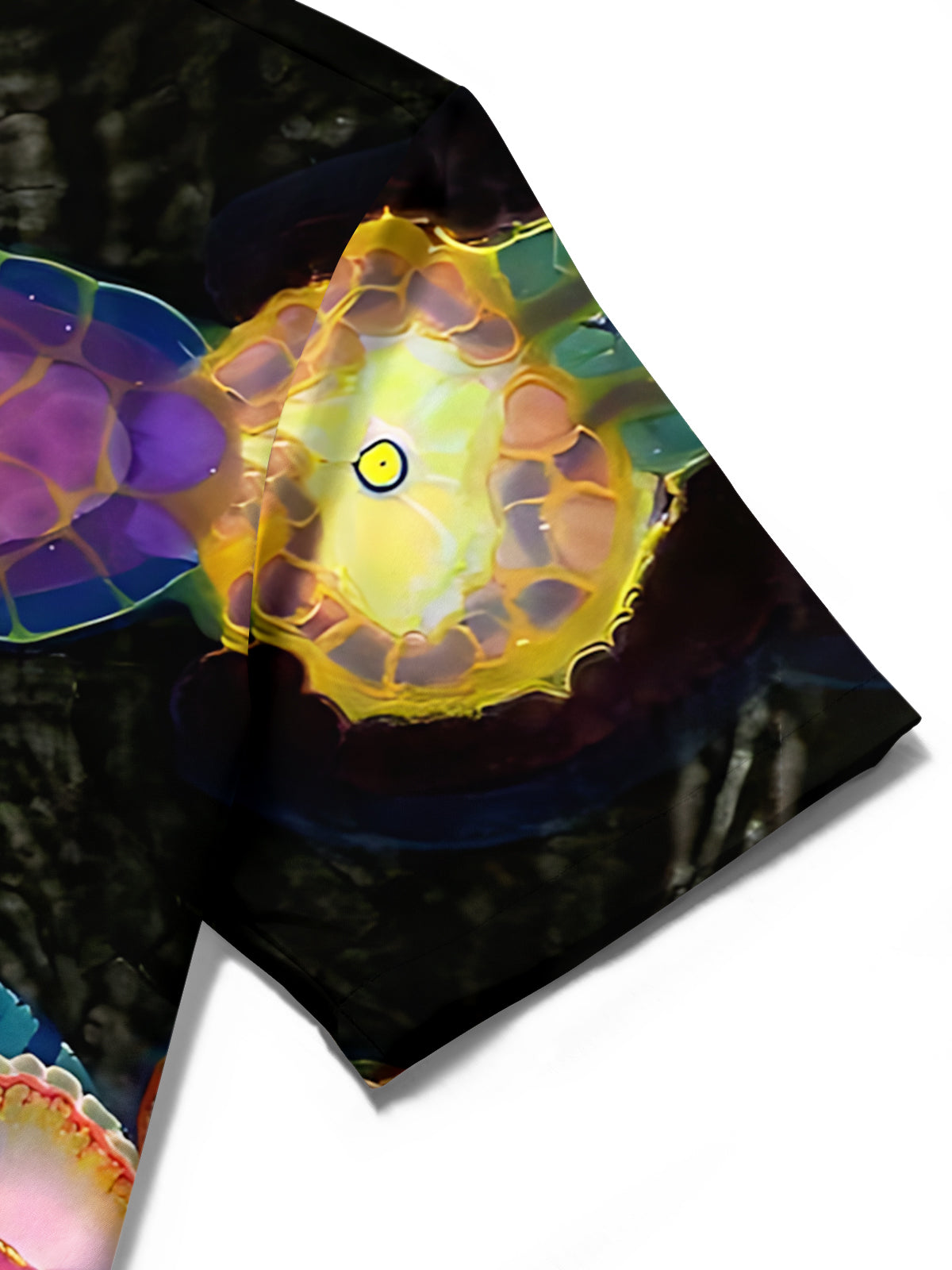 Adaychic Men's Colorful Abstract Organic Shapes Print Short Sleeve Shirt with Chest Pocket