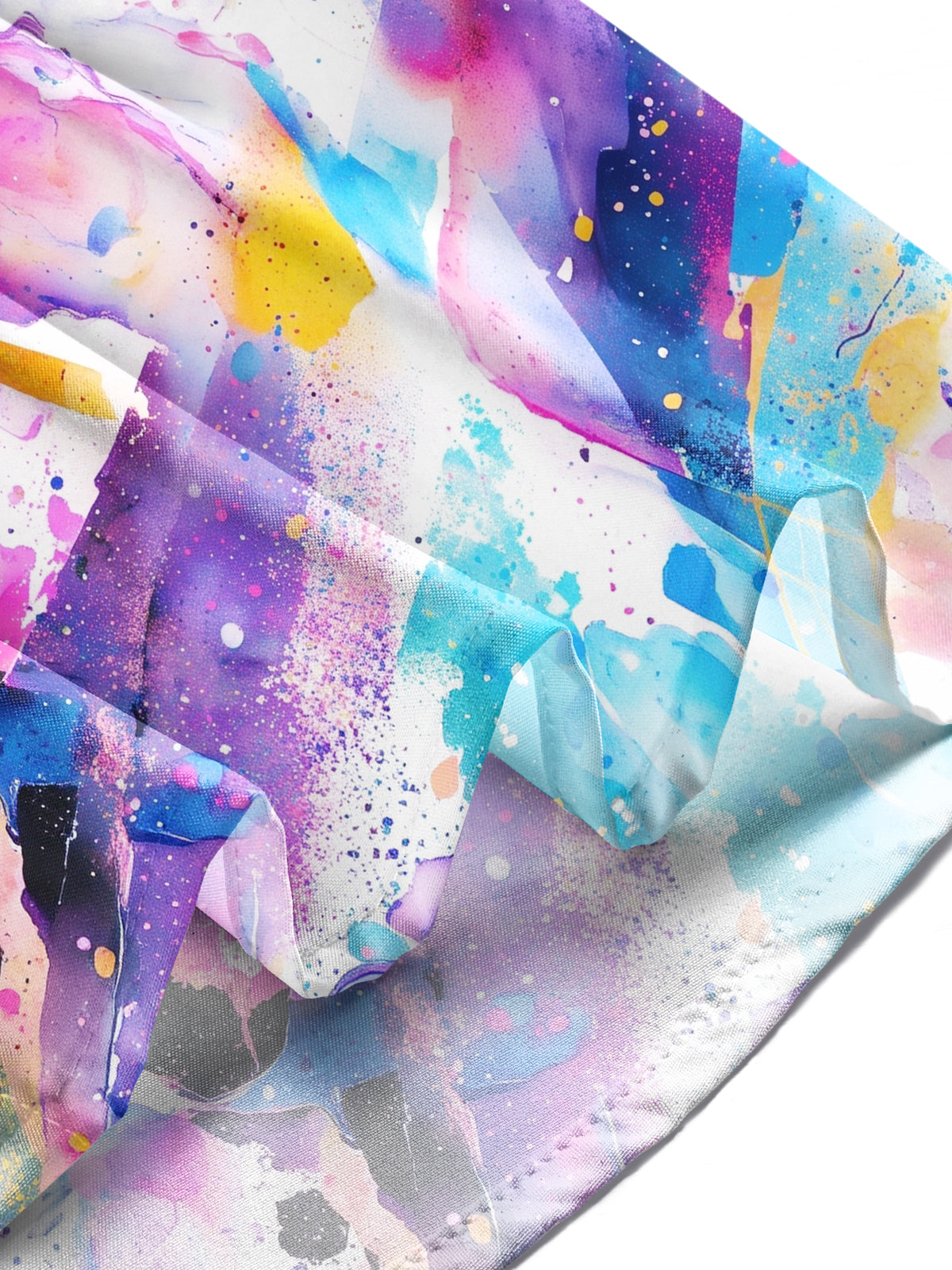 Adaychic Men's Abstract Watercolor Splashes And Swirls Print Long Sleeve Shirt with Chest Pocket