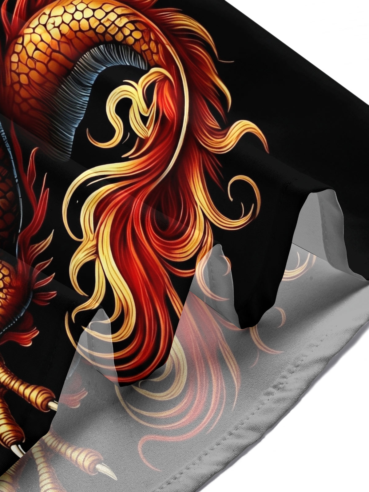 Adaychic Men's Hawaiian Chinese Dragon Print Short Sleeve Shirt with Chest Pocket