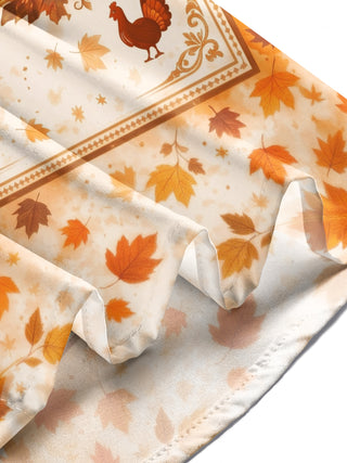 Adaychic Men's Long Sleeve Shirt - Thanksgiving Pumpkins Turkeys And Autumn Leaves Print with Chest Pocket