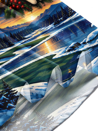 Adaychic Men's Long Sleeve Stand Collar Shirt - Golf Equipment And Christmas Ornaments Print