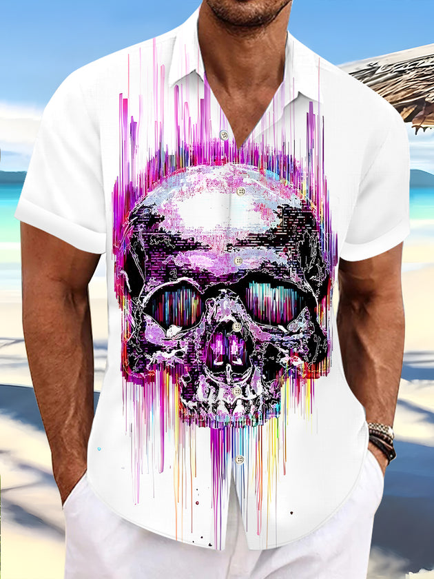 men's Hawaiian shirt front view tropical beach vacation
