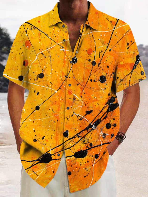 men's abstract print shirt front view
