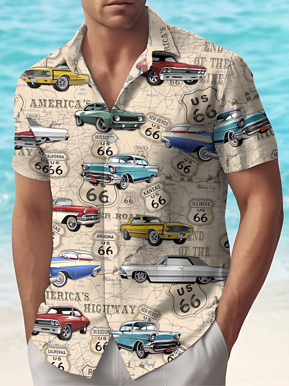 men's vintage style shirt front view