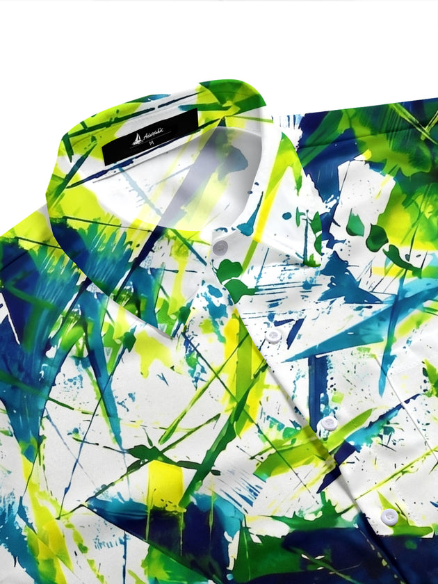 Tie Dye Abstract Men's Pocket Short Sleeve Shirts