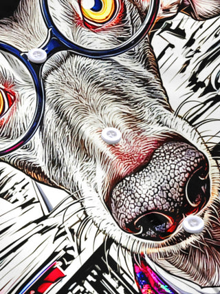 Adaychic Men's Graphic Casual Print Short Sleeve Shirt with Chest Pocket