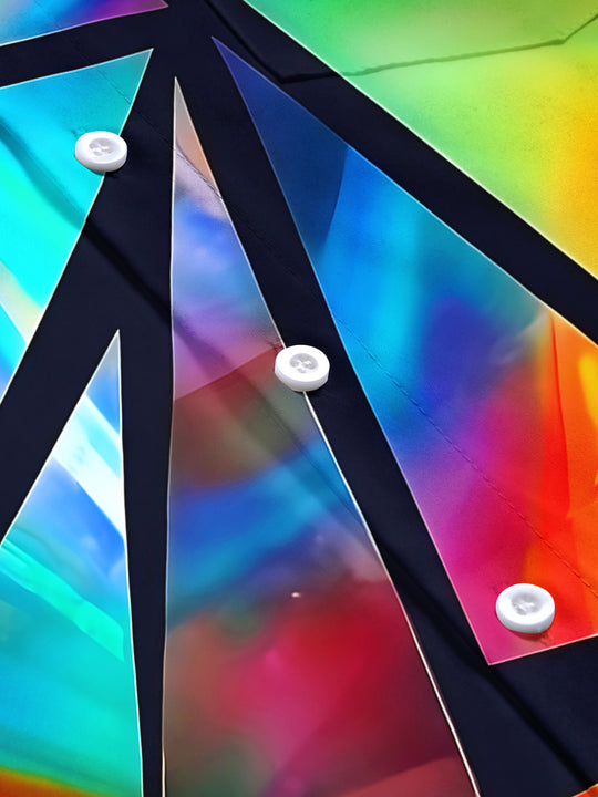 Colorful Geometry Men's Pocket Short Sleeve Shirts