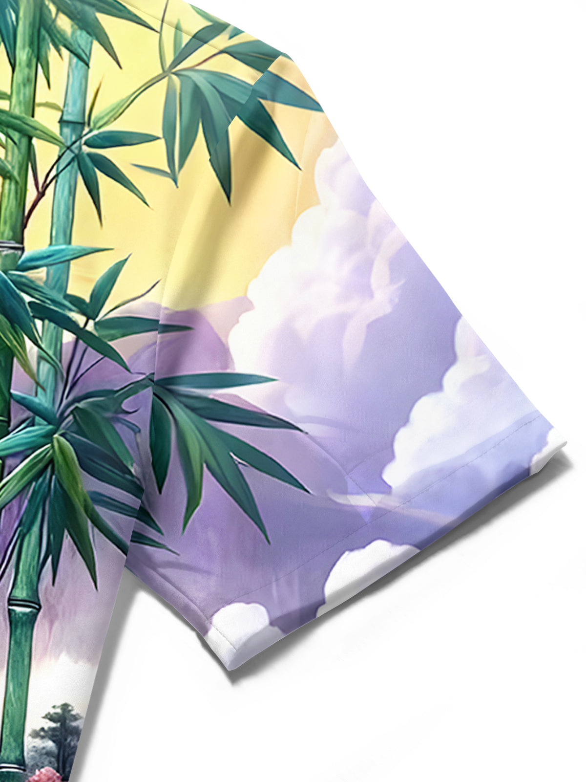 men's floral shirt close-up short sleeve