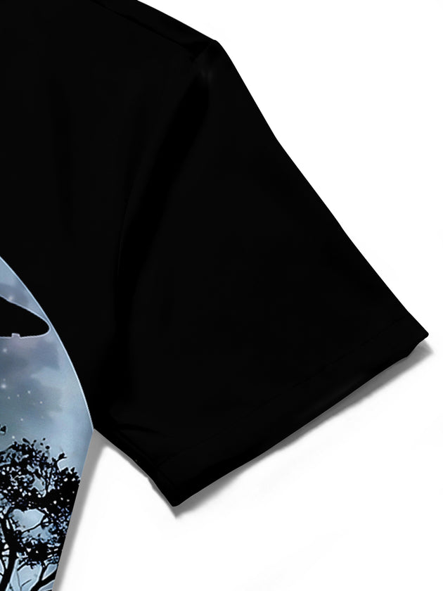 Independence American Flag Alien Men's Pocket Short Sleeve Shirts