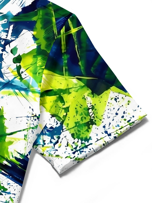 Tie Dye Abstract Men's Pocket Short Sleeve Shirts