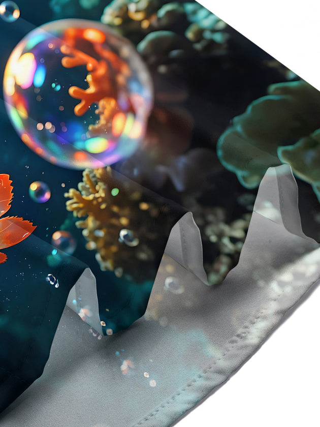 Adaychic Men's Hawaiian Lobster Underwater Scene Print Short Sleeve Shirt with Chest Pocket