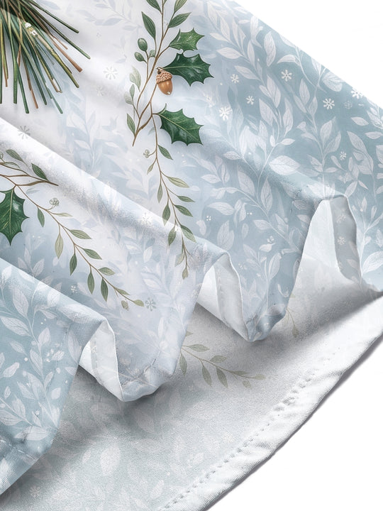Adaychic Men's Long Sleeve Shirt - Christmas Floral Bouquet With Holly And Acorns Print with Chest Pocket