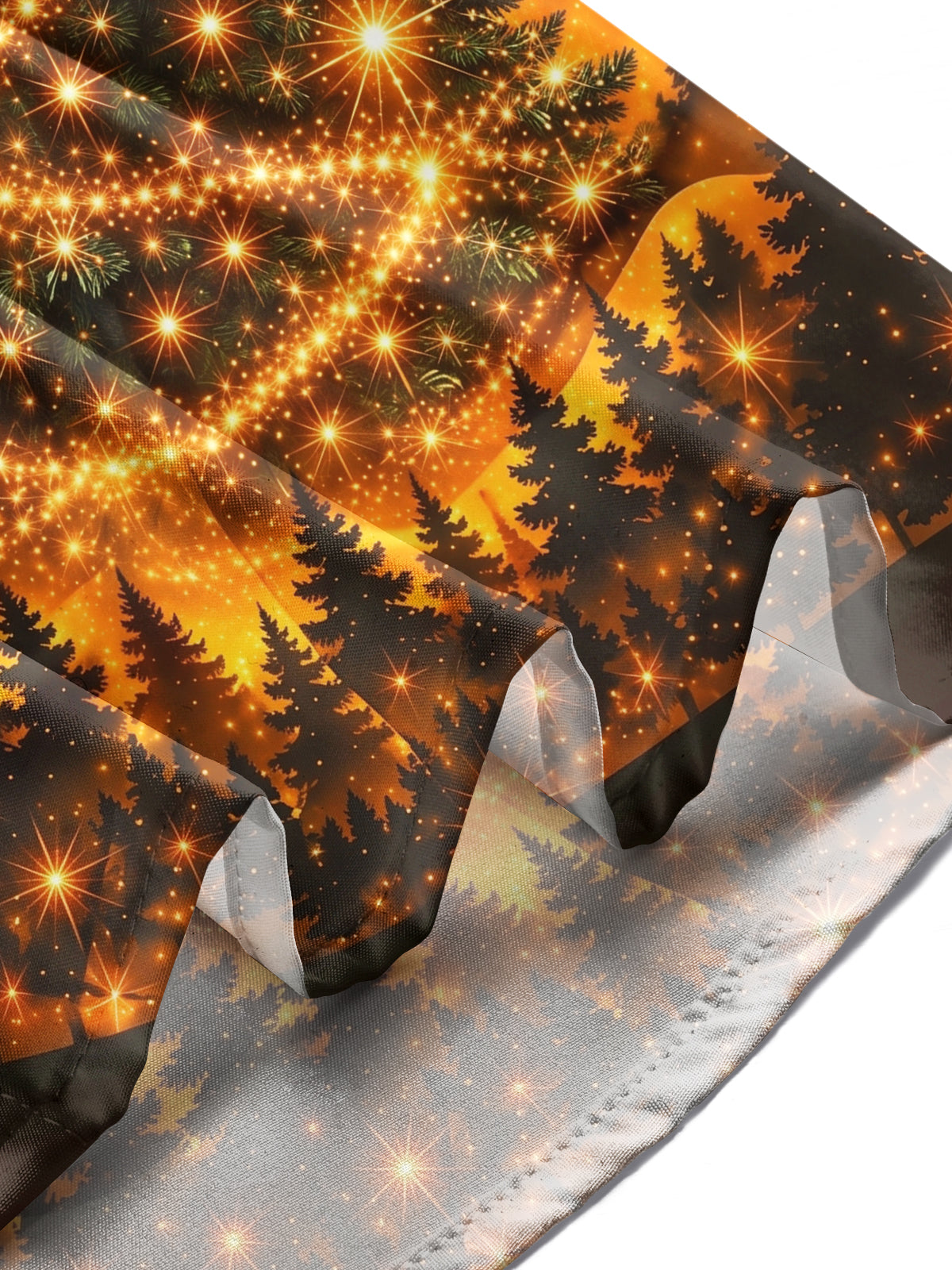 Adaychic Men's Christmas Tree With Sparkling Lights Print Long Sleeve Shirt with Chest Pocket