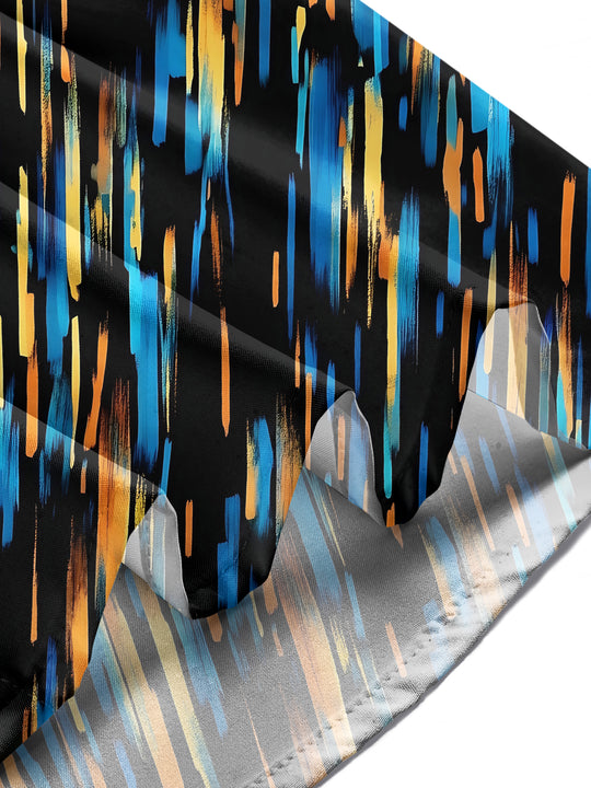 Adaychic Men's Abstract Geometric Brushstrokes Print Long Sleeve Shirt with Chest Pocket