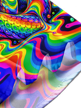 Adaychic Men's Printed Colorful Psychedelic Cobra Print Long Sleeve Shirt with Chest Pocket