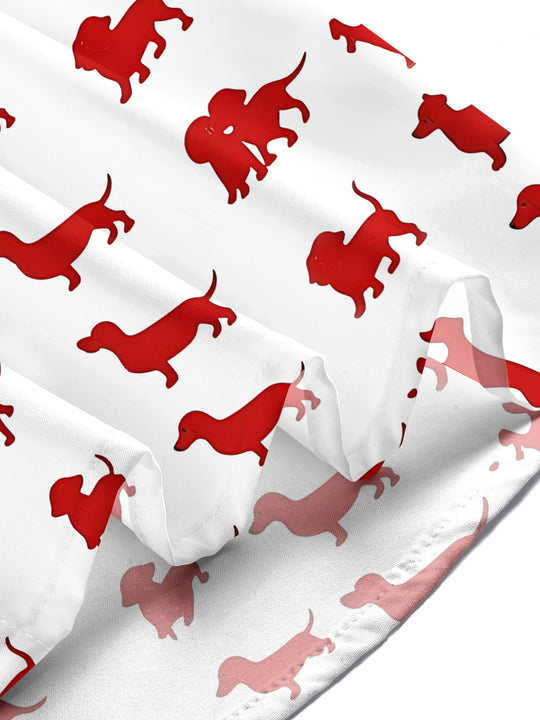 American Flag Dog Paw Men's Pocket Short Sleeve Shirts