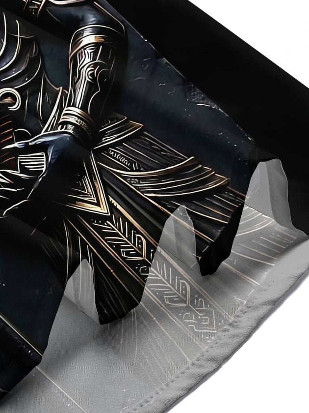 Adaychic Men's Graphic Mythology Print 3D Print Short Sleeve Shirt with Chest Pocket