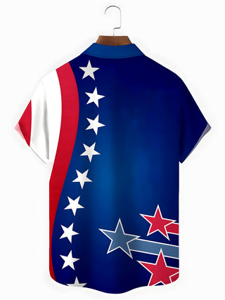 men's athletic print shirt back view