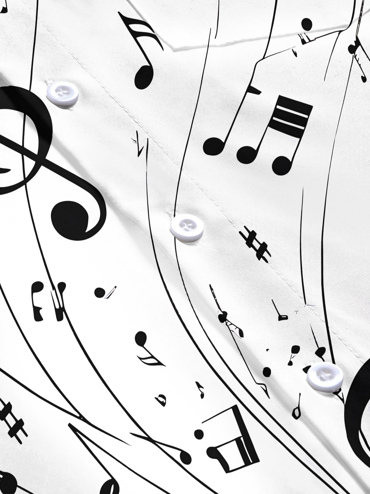 Adaychic Men's Printed Saxophone Print Musical Notes Print Short Sleeve Shirt with Chest Pocket
