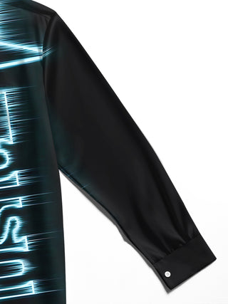 Adaychic Music Print Men's Pocket Long Sleeve Shirts