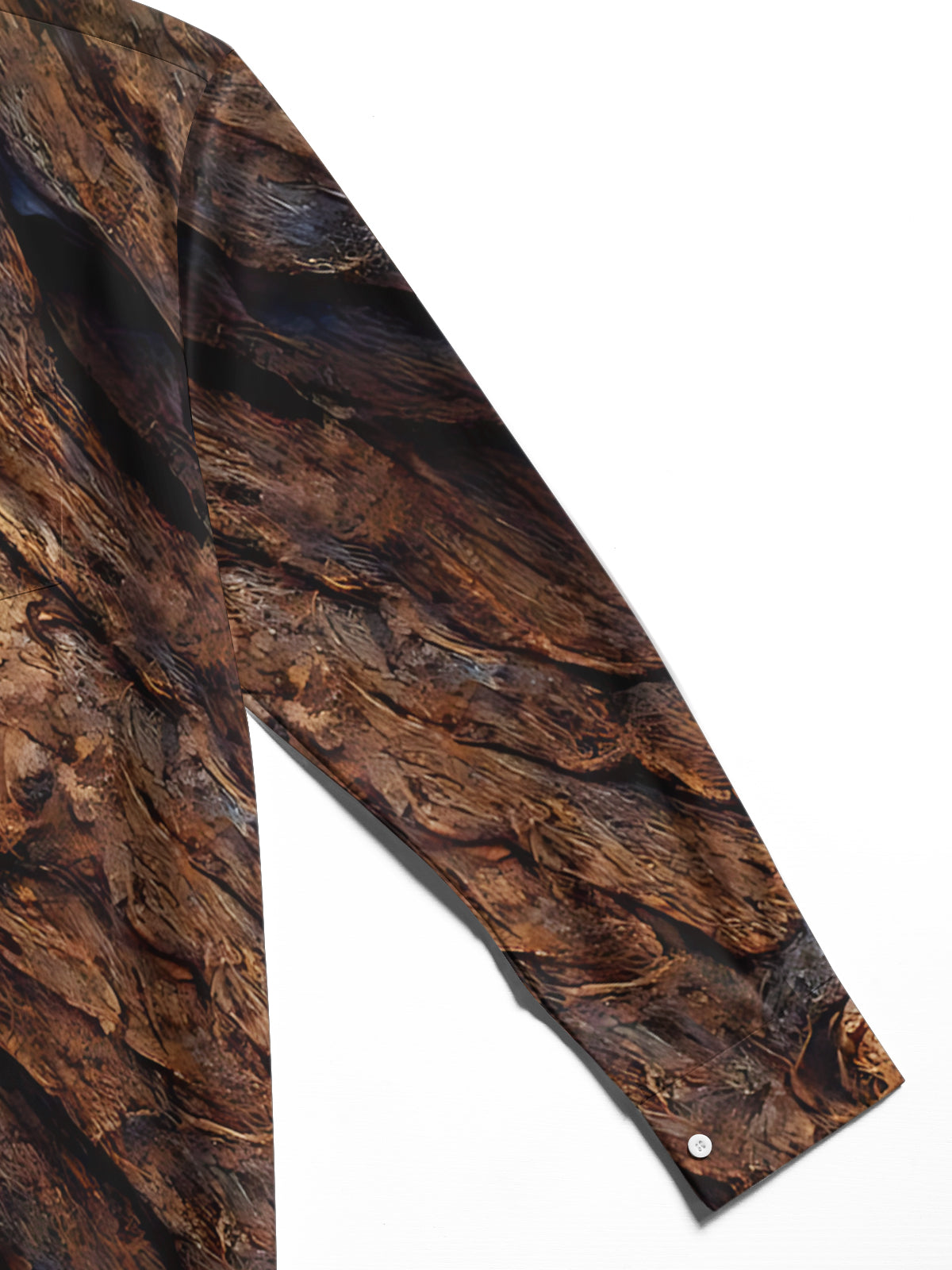 Adaychic Men's Printed Wood Grain Texture Print Long Sleeve Shirt with Chest Pocket