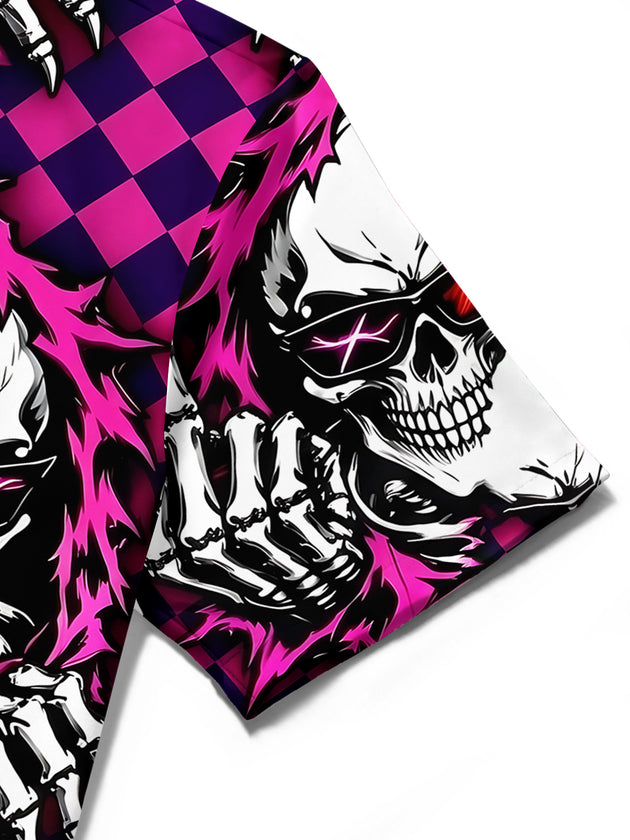Geometry Skull Men's Pocket Short Sleeve Shirts