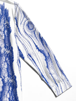 Adaychic Men's Printed Tree Bark Sketch Print Long Sleeve Shirt with Chest Pocket