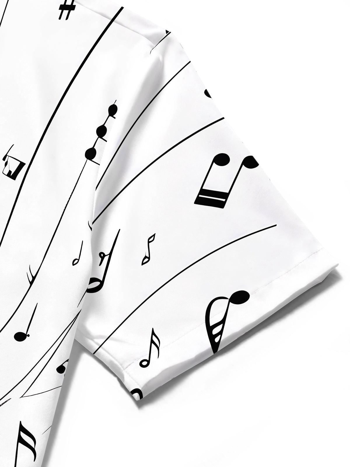Adaychic Men's Printed Saxophone Print Musical Notes Print Short Sleeve Shirt with Chest Pocket