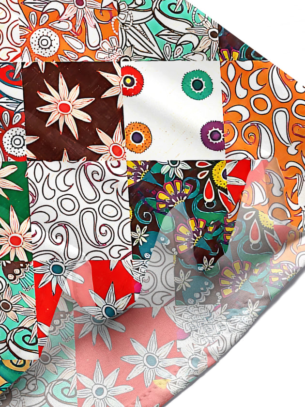 Geometry Floral Men's Pocket Short Sleeve Shirts