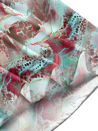 Adaychic Men's Printed Abstract Fluid Marble Print Long Sleeve Shirt with Chest Pocket
